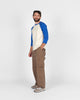 Heavy Duty Baseball Tee - 2-Tone Natural & Royal - View 3