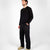 Heavy Duty Long Sleeve Tee - Non Pocket  w/ Cuff - Black - View 3