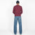 Heavy Duty Long Sleeve Tee - Single Pocket -Burgandy - View 3