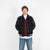 Raglan Varsity Jacket - Black / Off White & Scarlet - View 5