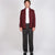 Shawl Sweater Coat - Burgundy - View 2