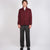 Shawl Sweater Coat - Burgundy - View 3