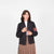 Women's Varsity Cardigan - Dark Charcoal / Forster Red & Off White - View 6